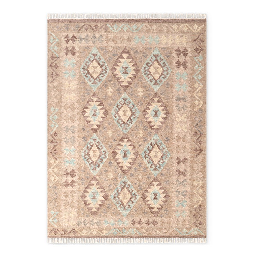 Világoskék-bézs kétoldalas kézi szövésű gyapjú szőnyeg 200x290 cm Kamal Dune – Nouristan