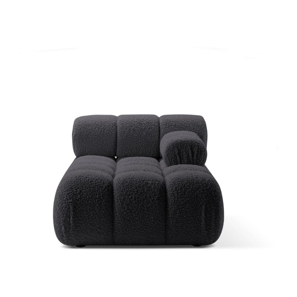 Antracitszürke buklé kanapé modul (jobb oldali) Bellis – Micadoni Home