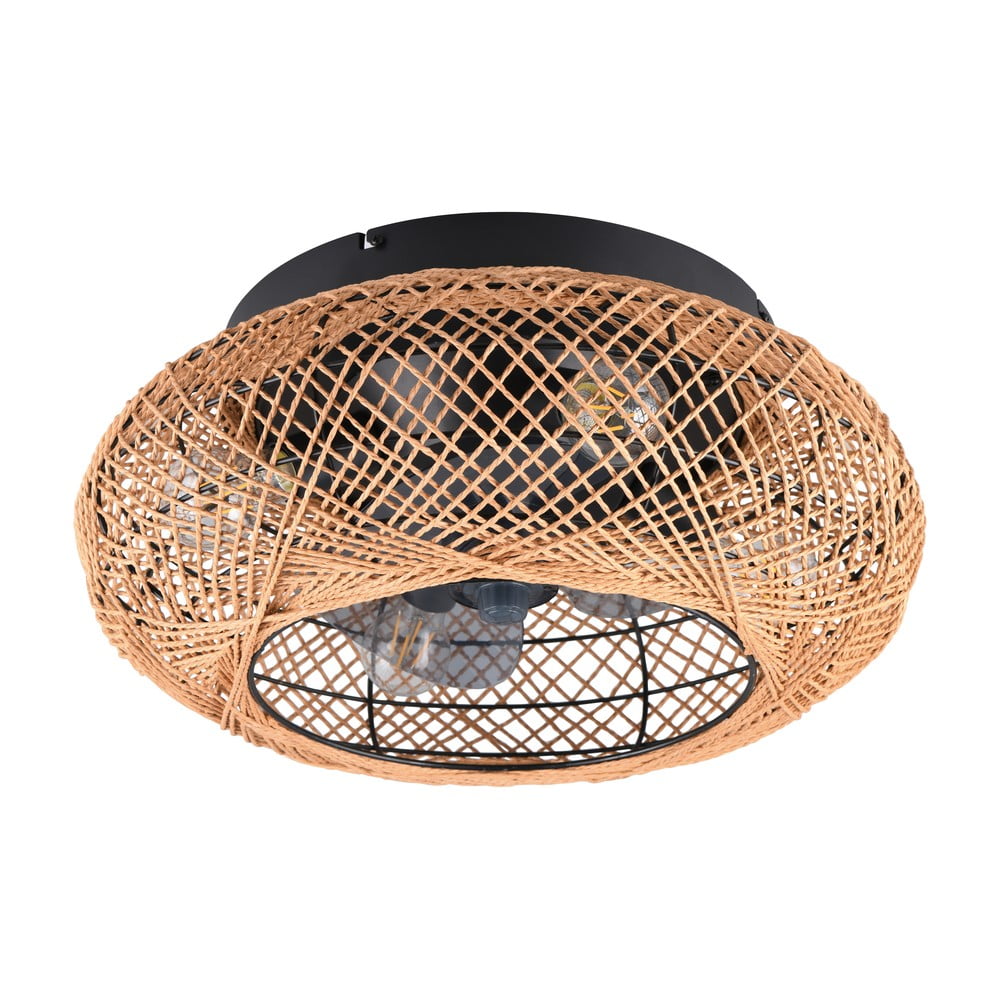 Barna mennyezeti lámpa távirányítóval-ventilátorral Lillesand – Trio