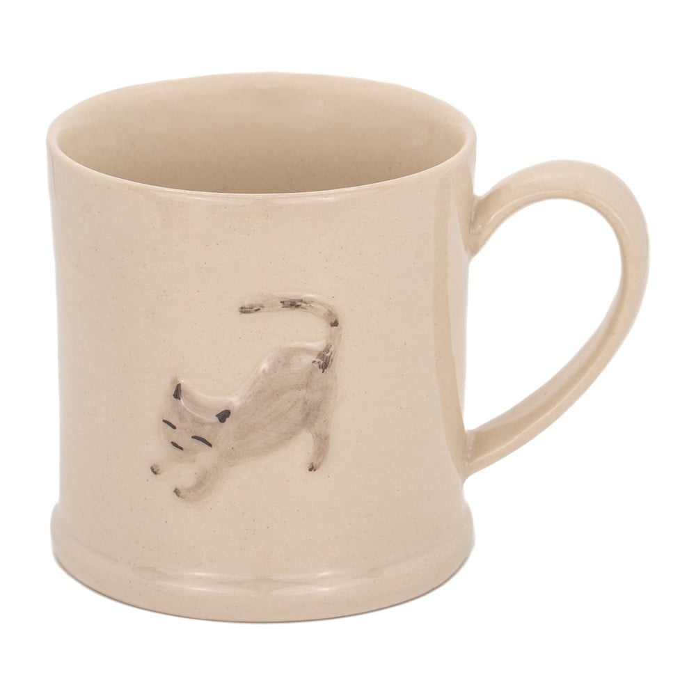 Bézs agyagkerámia bögre 225 ml Cat – Sass & Belle