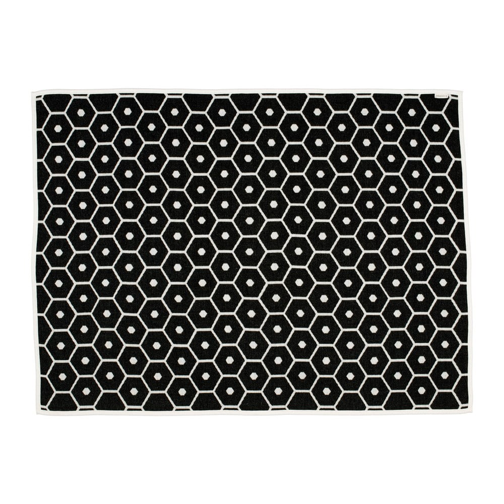 Fekete gyapjúkeverék takaró 140x180 cm Honey Black – Pappelina
