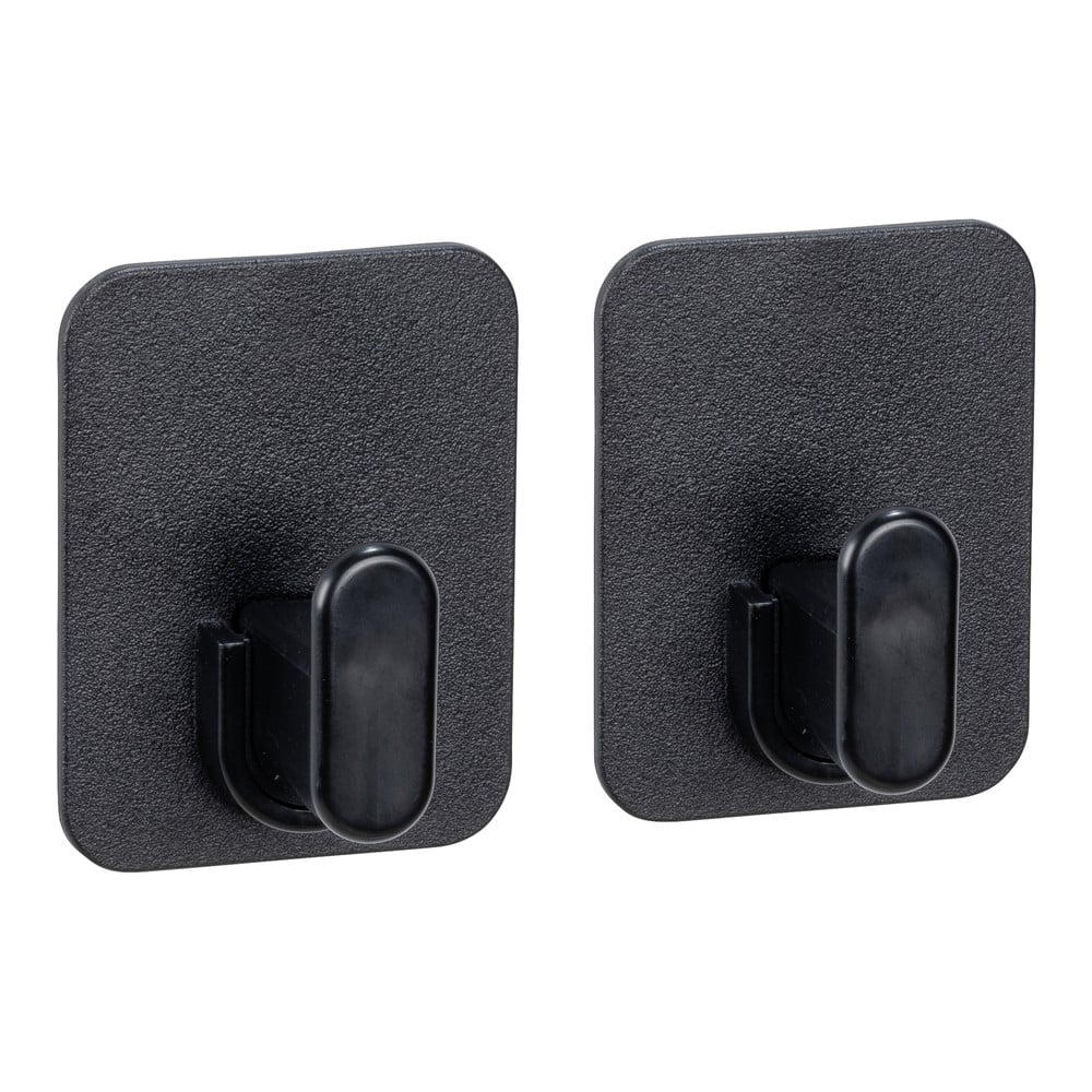 Fekete öntapadós műanyag akasztó szett 2 db-os Parma – Allstar