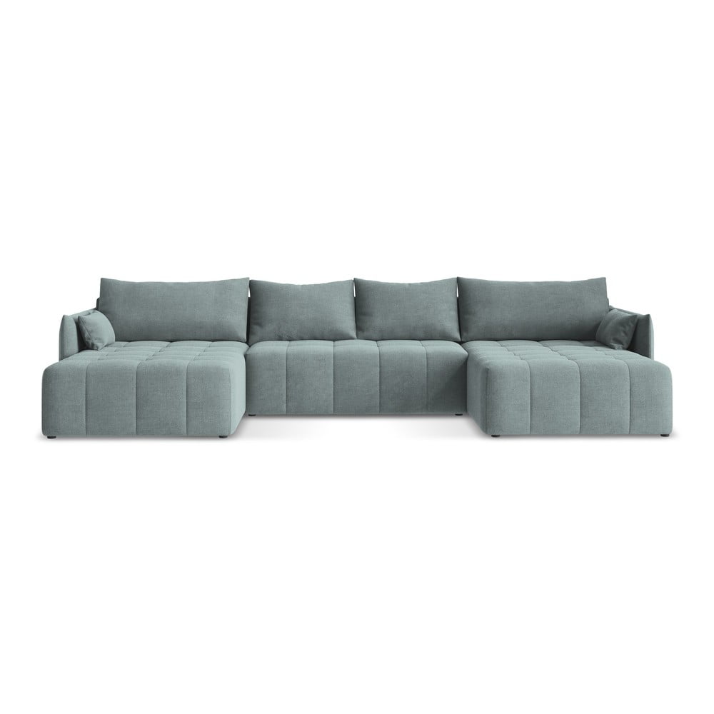 Kék kinyitható-tárolóhelyes (U alakú) sarokkanapé Moku – Makamii