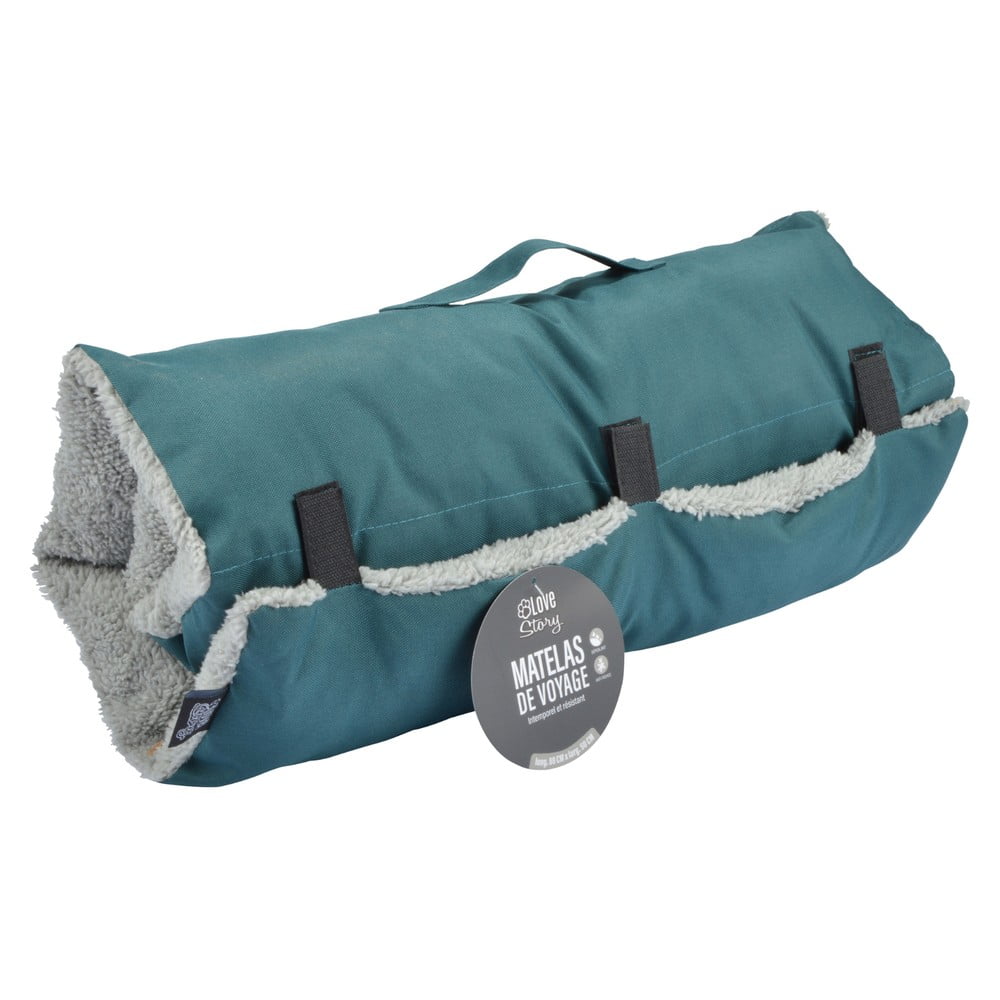 Kék sherpa utazó fekhely kutyáknak 80x50 cm Essentiel – Love Story