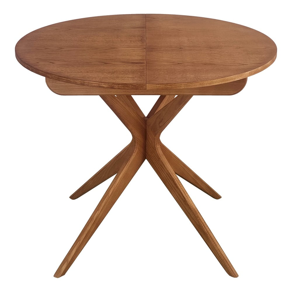 Kerek bővíthető étkezőasztal hosszabbító asztallappal tölgyfa dekorral ø 90 cm Jubi – Ragaba