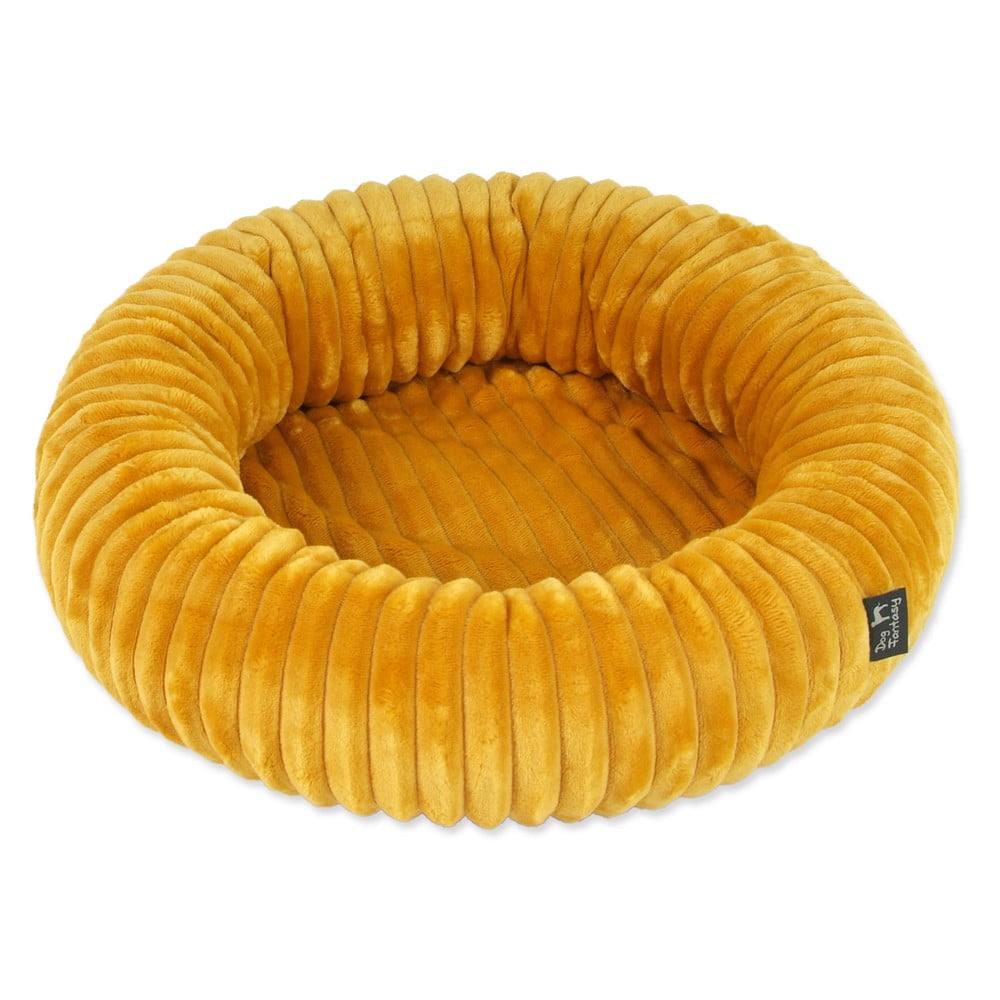 Mustársárga fekhely kutyáknak ø 60 cm Dog Fantasy Stripe – Plaček Pet Products