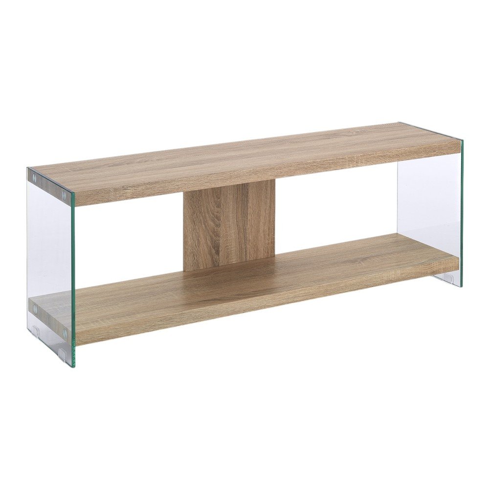 Natúr színű üveg TV-állvány 120x45x29