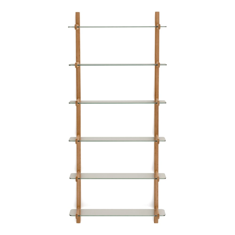 Natúr színű üveg moduláris polcrendszer 90x202x30