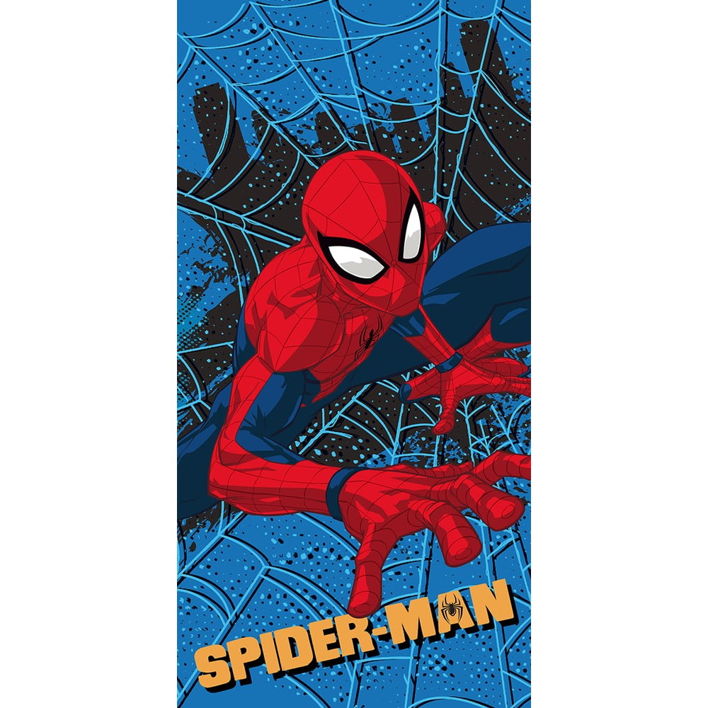 Piros-kék mikroszálas gyerek fürdőlepedő 70x140 cm Spider-man – Jerry Fabrics