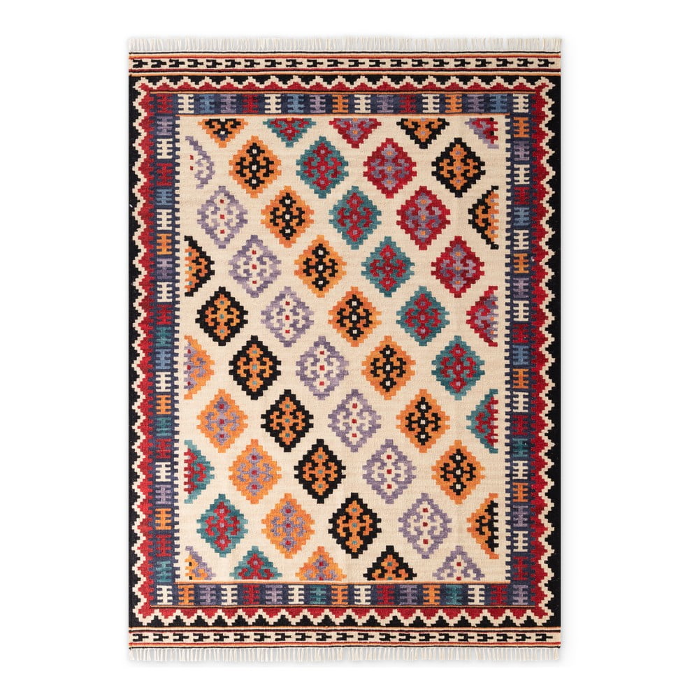 Piros kétoldalas kézi szövésű gyapjú szőnyeg 120x170 cm Kamal Kian – Nouristan