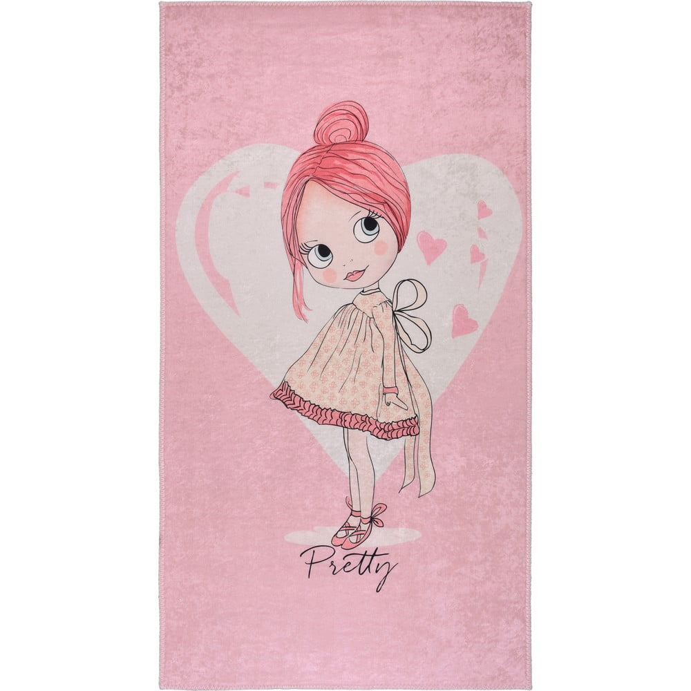 Rózsaszín mosható gyerek szőnyeg 100x160 cm Pretty Girl – Vitaus