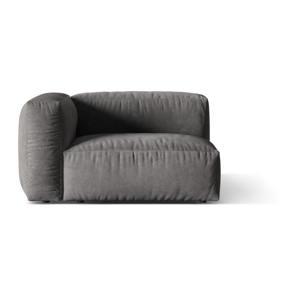 Szürke bársony kanapé modul (bal oldali) Martina – Micadoni