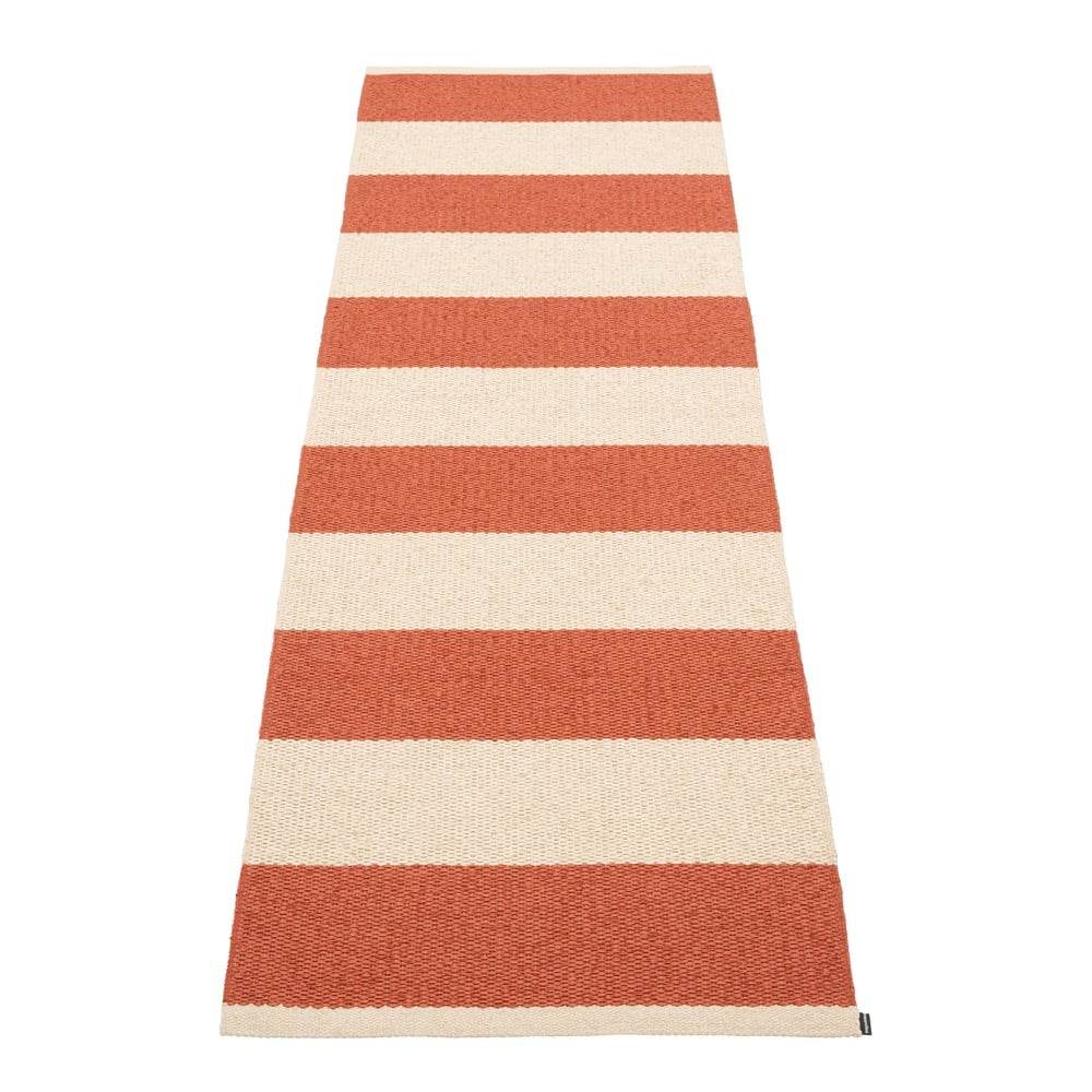 Téglavörös-krémszínű kültéri-beltéri futószőnyeg 70x225 cm Bob Brick – Pappelina