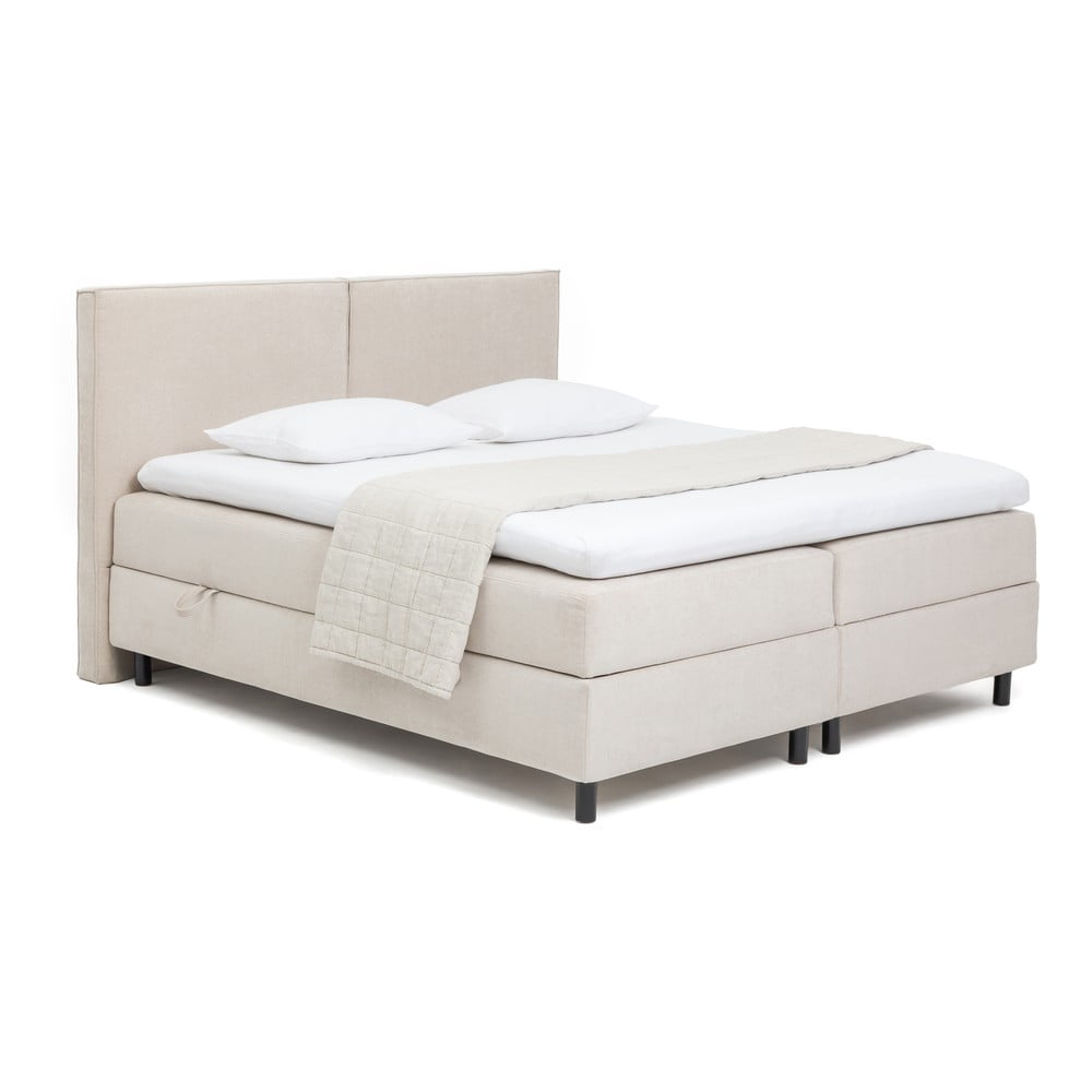 Bézs ágyneműtartós boxspring ágy 180x200 cm Elva Bold – Bonami Selection