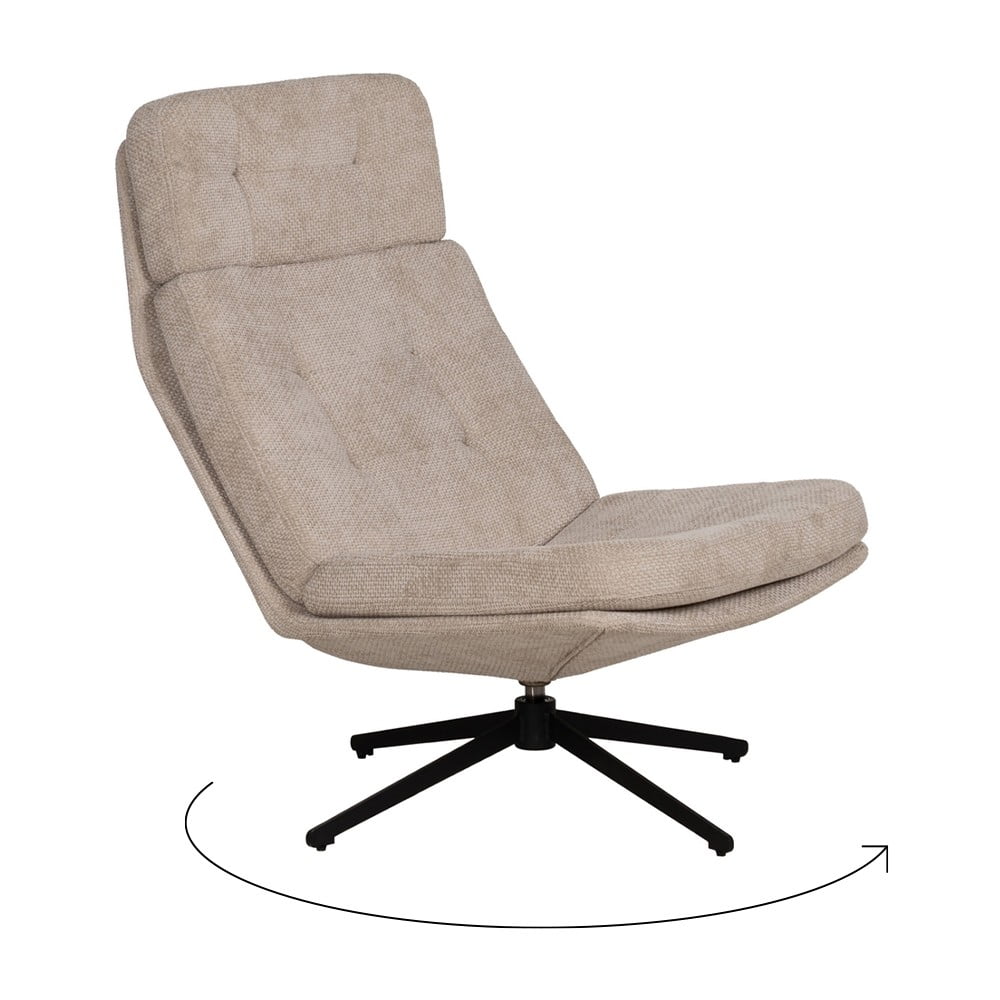 Bézs forgó zsenília fotel – Ixia