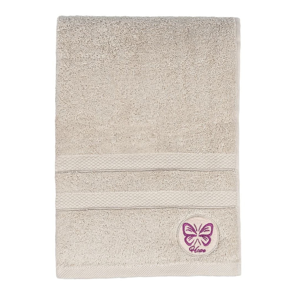 Bézs frottír pamut fürdőlepedő 70x140 cm Hope – Foutastic