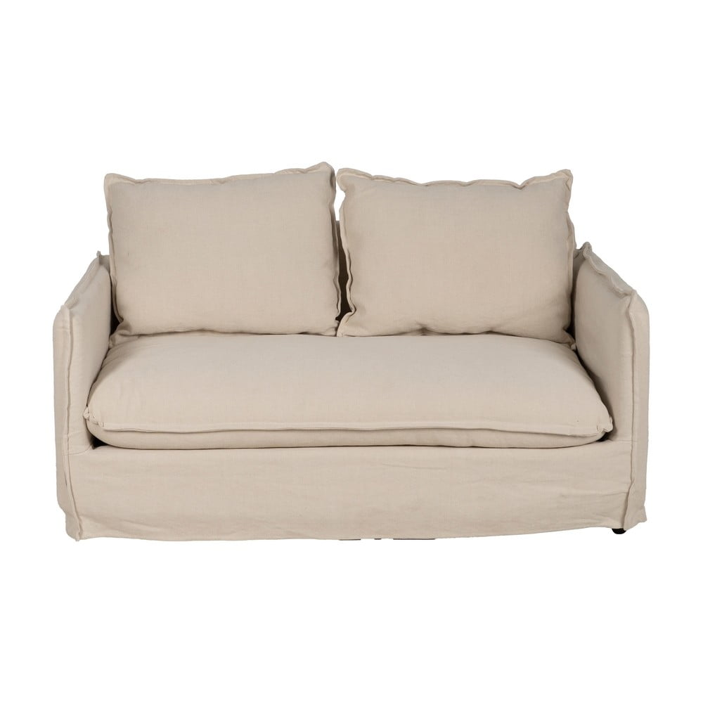 Krémszínű len kanapé 160 cm – Ixia