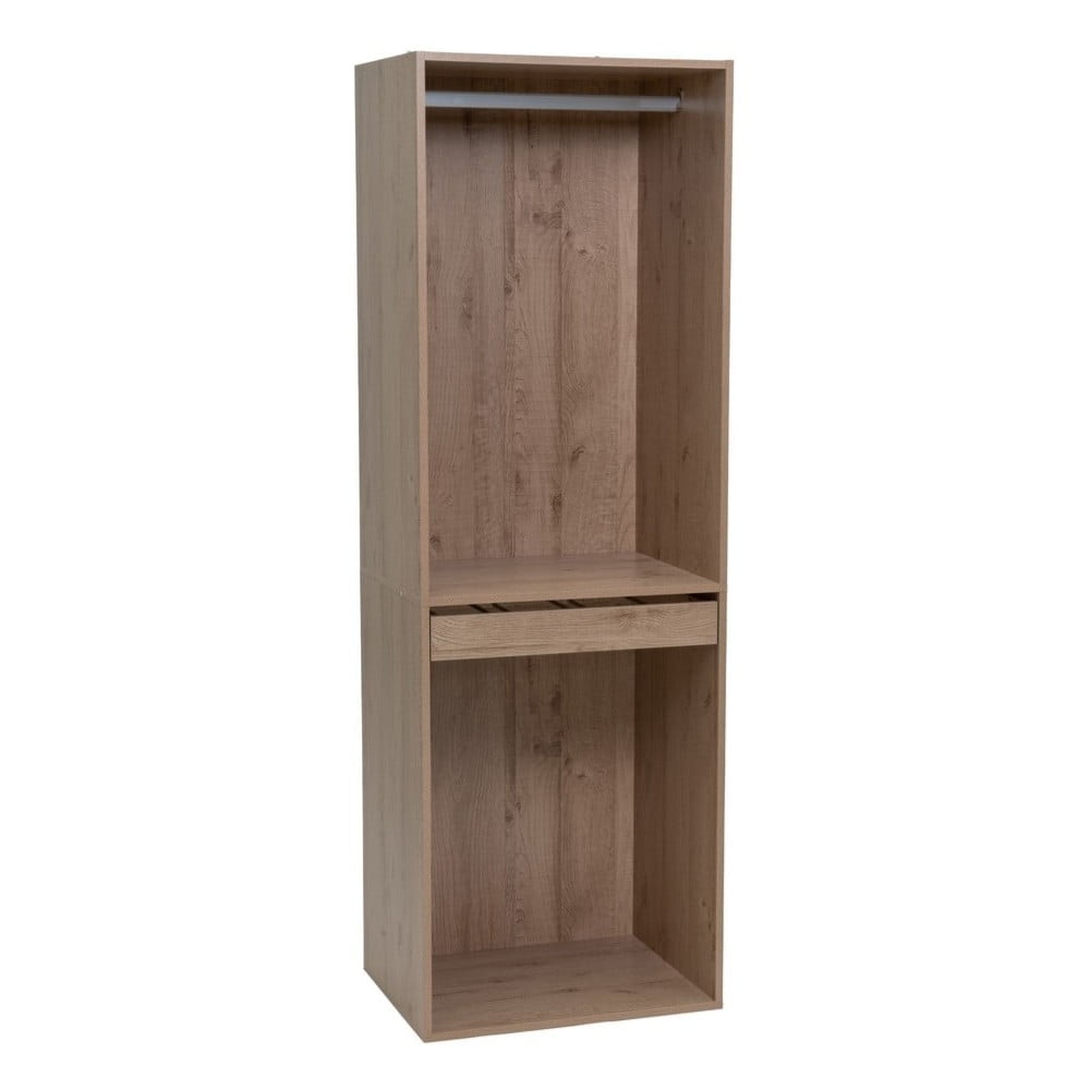 Natúr színű nyitott moduláris szekrény tölgyfa dekorral 60x180x45 cm Modular – Casa Selección