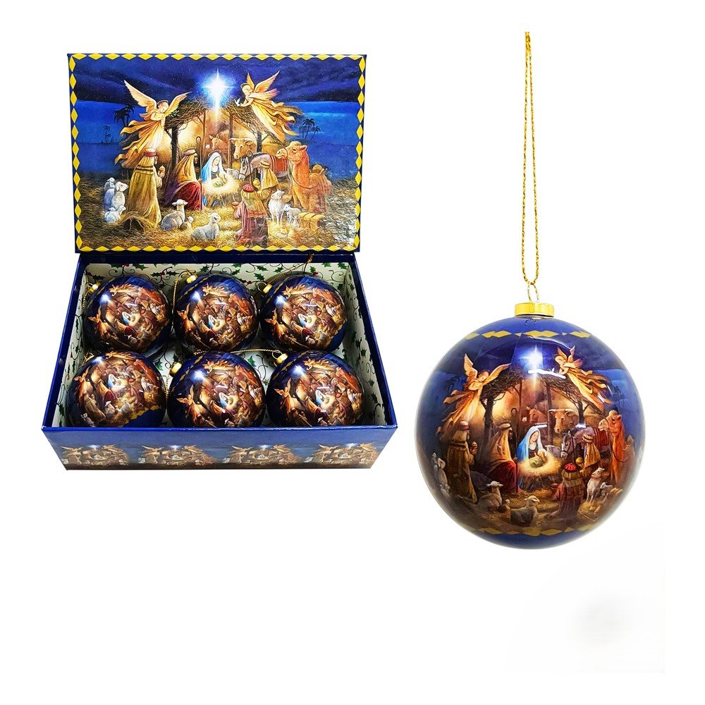 Papír karácsonyfadísz készlet 6 db-os ø 7