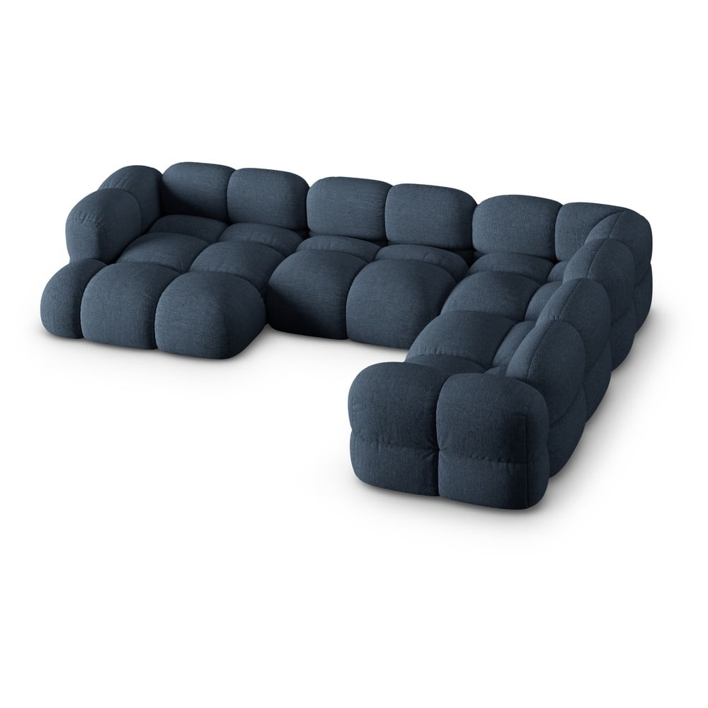 Sötétkék sarokkanapé (jobb oldali-U alakú) Loretto – Cosmopolitan Design