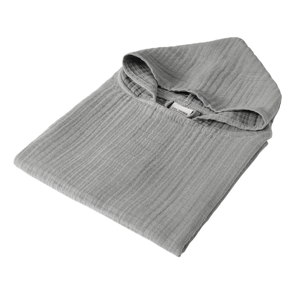 Szürke muszlin gyerek fürdőponcsó Juno – Foutastic