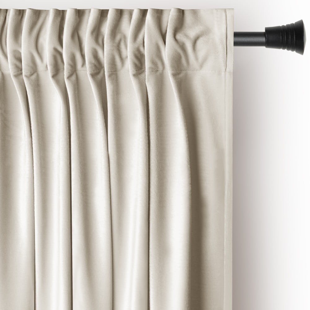 Bézs bársony dimout (részleges sötétítő) függöny 140x245 cm Pleat – Restilo