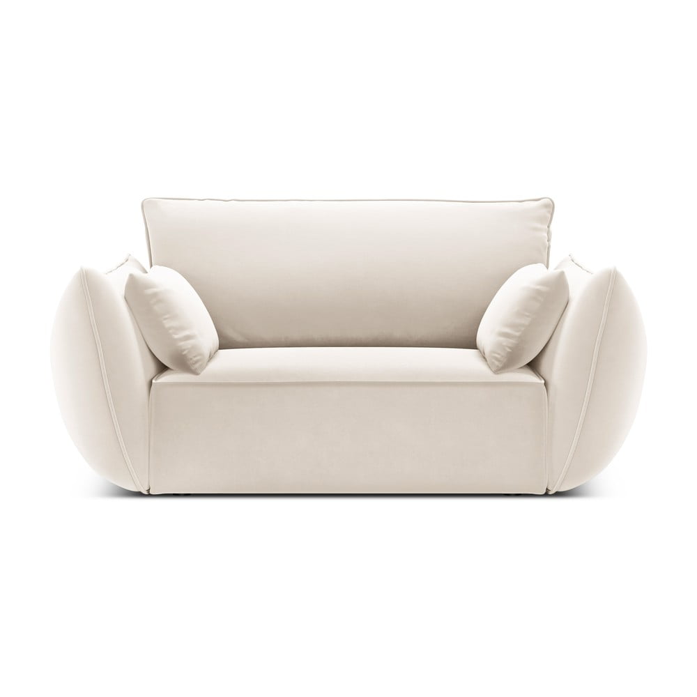 Bézs bársony fotel Vanda – Mazzini Sofas