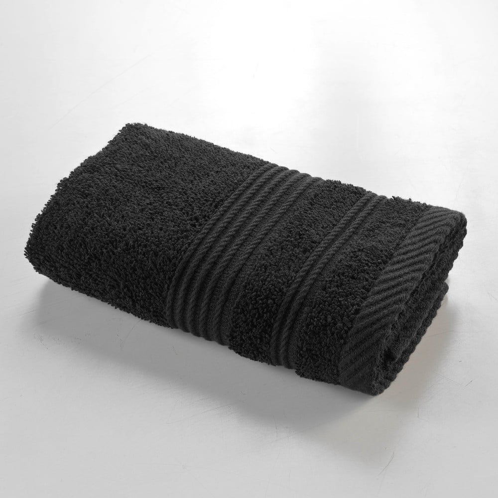 Fekete frottír pamut törölköző 30x50 cm Tendresse – douceur d'intérieur