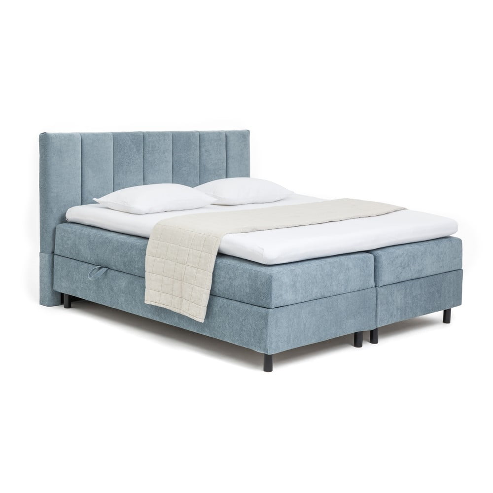 Kék ágyneműtartós boxspring ágy 180x200 cm Elva Bold Line – Bonami Selection