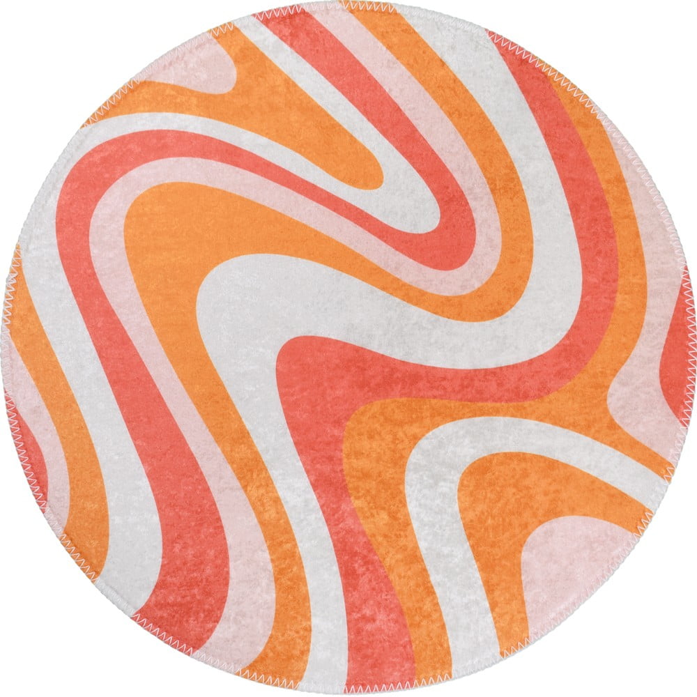 Narancssárga mosható kerek szőnyeg ø 100 cm Colors of Joy – Vitaus