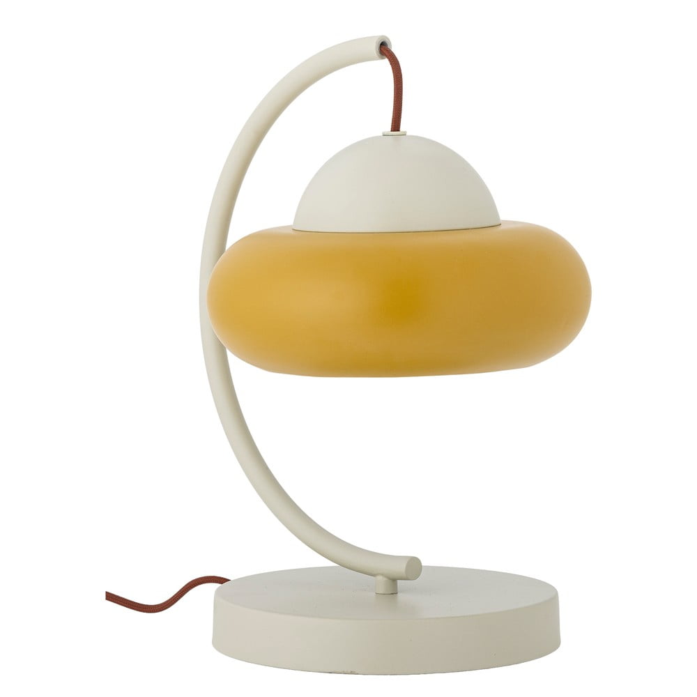Okkersárga-krémszínű asztali lámpa (magasság 34