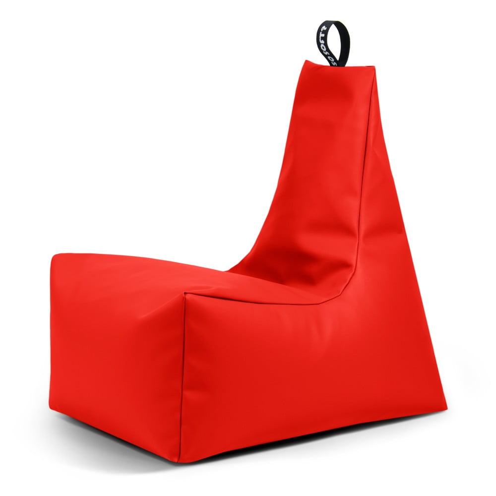 Piros bőrutánzat gyerek babzsákfotel Icy M – So Soft?