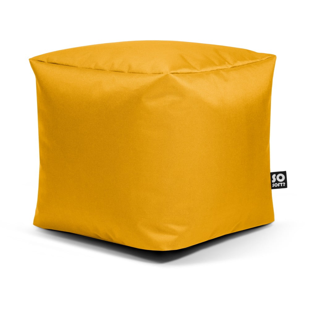 Sárga gyerek babzsákfotel Cube M – So Soft?