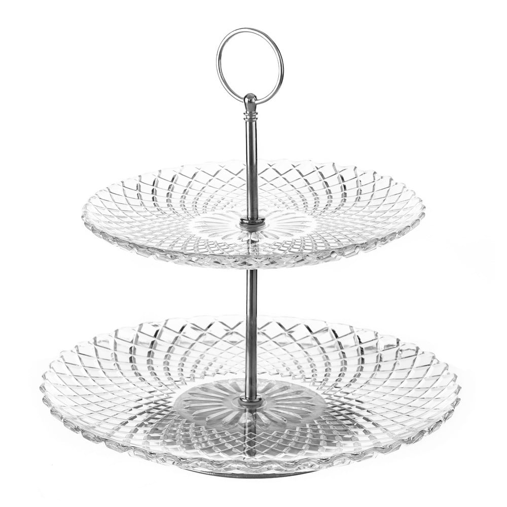 Üveg emeletes kínálótálca Harlequin – Casa Selección