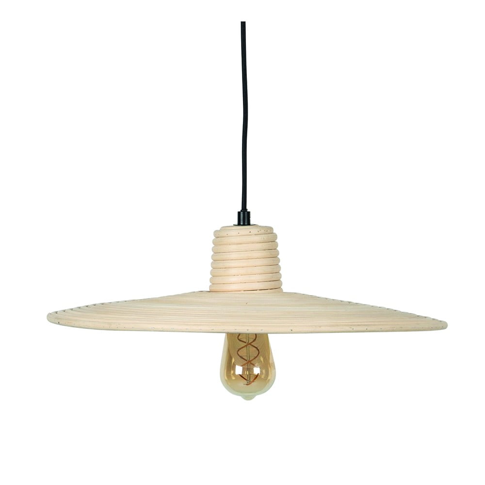 Világos natúr színű dimmelhető függőlámpa rattan búrával ø 45 cm Balance – Zuiver