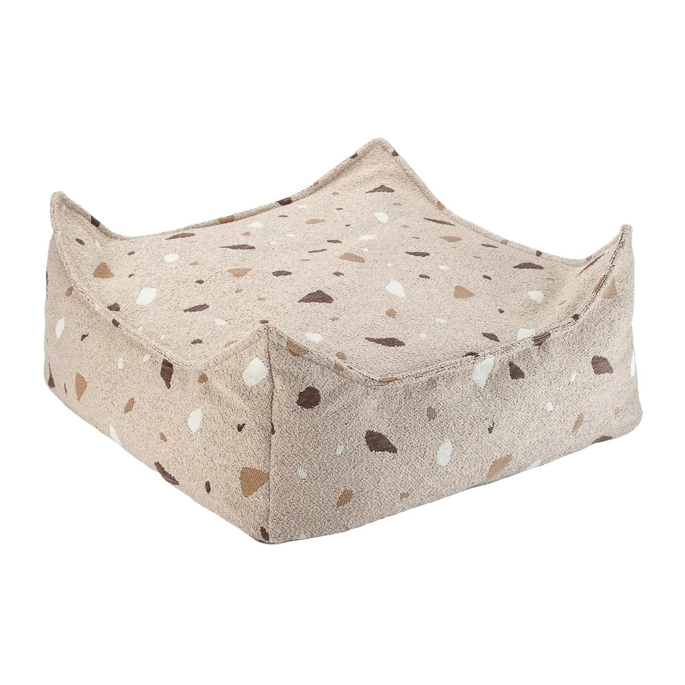 Világosbarna buklé-zsenília gyerek babzsákfotel Terrazzo Square – Wigiwama