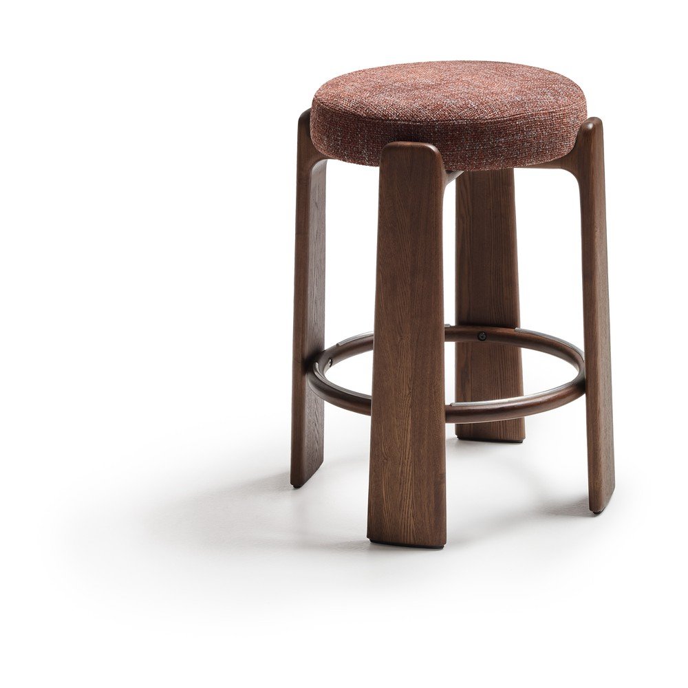 Barna-sötét natúr színű kőrisfa bárszék (ülésmagasság 65 cm) Granite – Kave Home