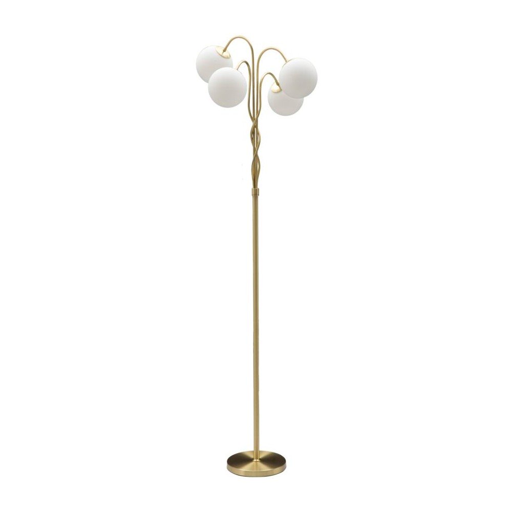Fehér-aranyszínű állólámpa üveg búrával (magasság 176 cm) Glamy – Mauro Ferretti