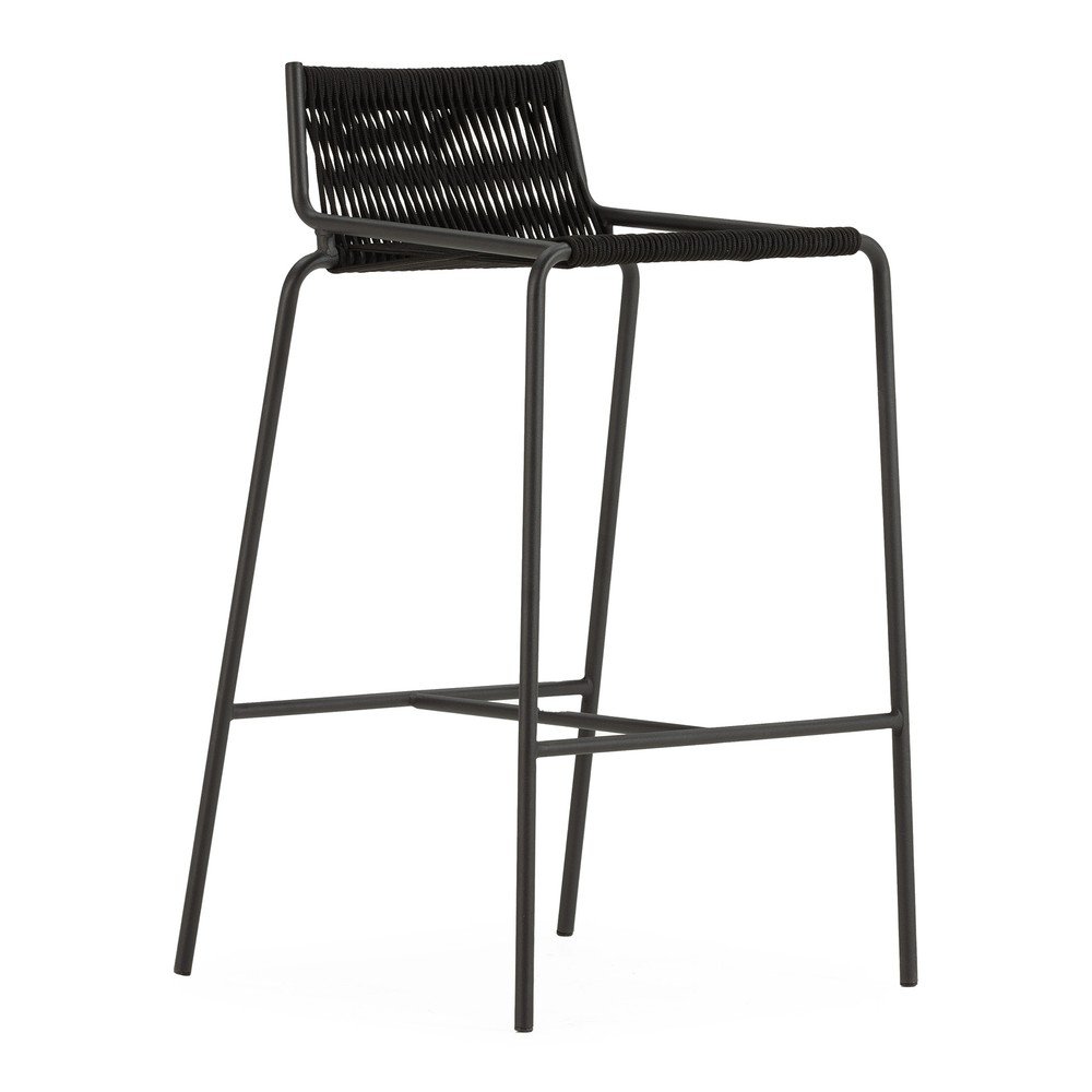 Fekete fém bárszék (ülésmagasság 65 cm) Emily – Marckeric