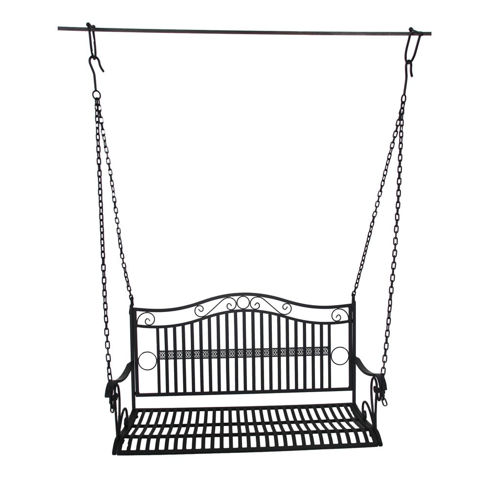 Fekete fém kerti hintaágy Cumbal – Garden Pleasure