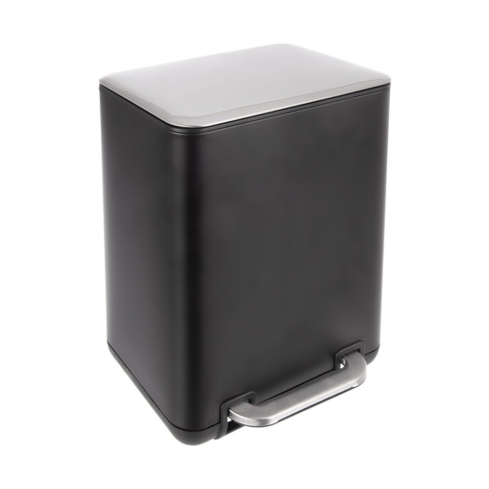Fekete rozsdamentes acél pedálos szemetes 6 l Black – Orion
