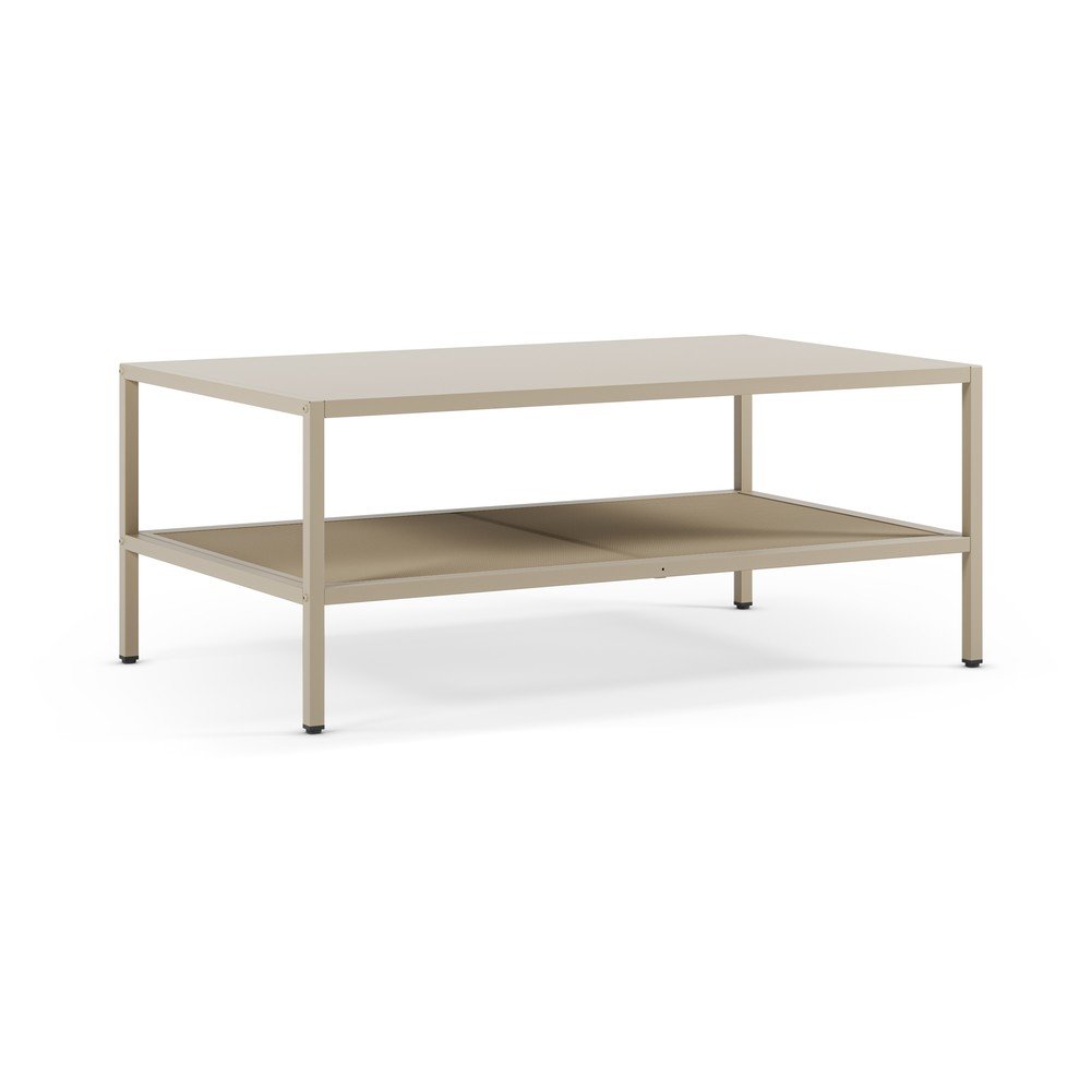 Krémszínű fém dohányzóasztal 60x100 cm Fayna – Marckeric