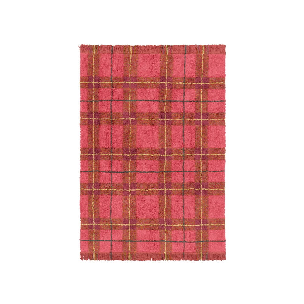 Piros mosható-kézi szövésű pamut szőnyeg 140x190 cm Tartan Vintage Red – Lorena Canals