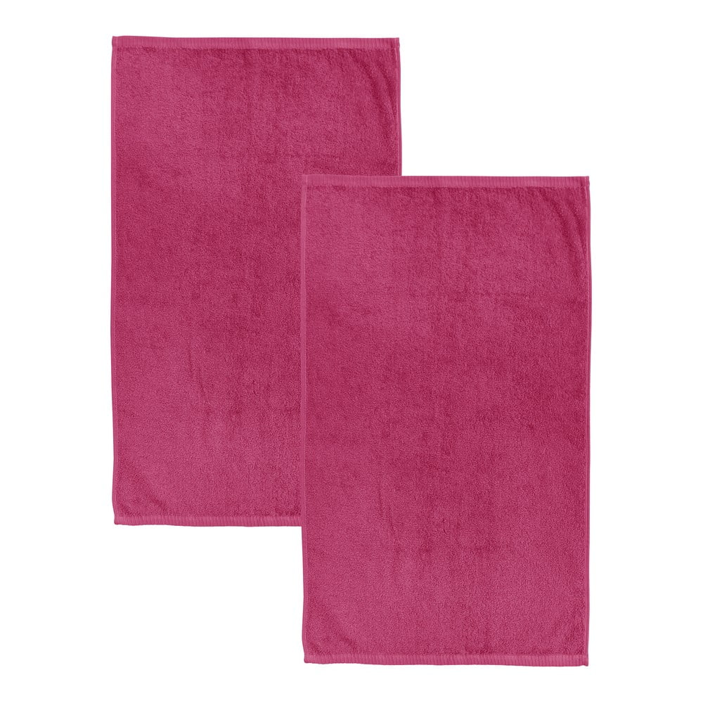 Sötét rózsaszín gyorsan száradó frottír pamut fürdőlepedő szett 2 db-os 90x140 cm Quick Dry – Catherine Lansfield