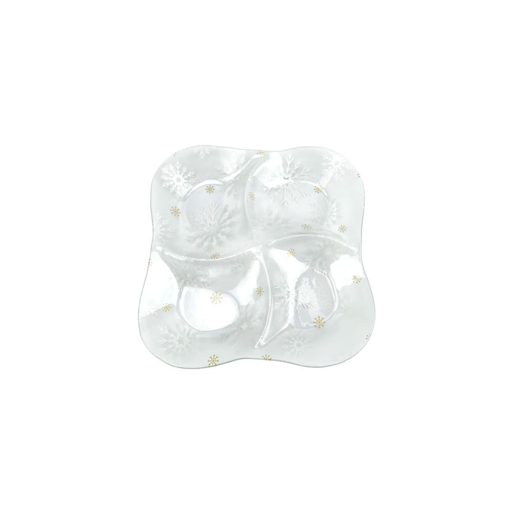 Szervírozó üveg tányér karácsonyi mintával ø 28