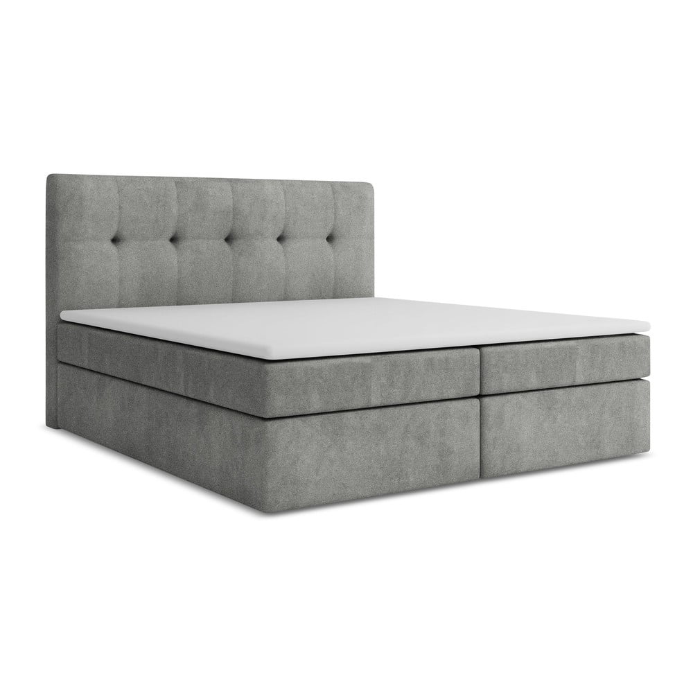 Szürke ágyneműtartós boxspring ágy 140x200 cm Palta – Makamii