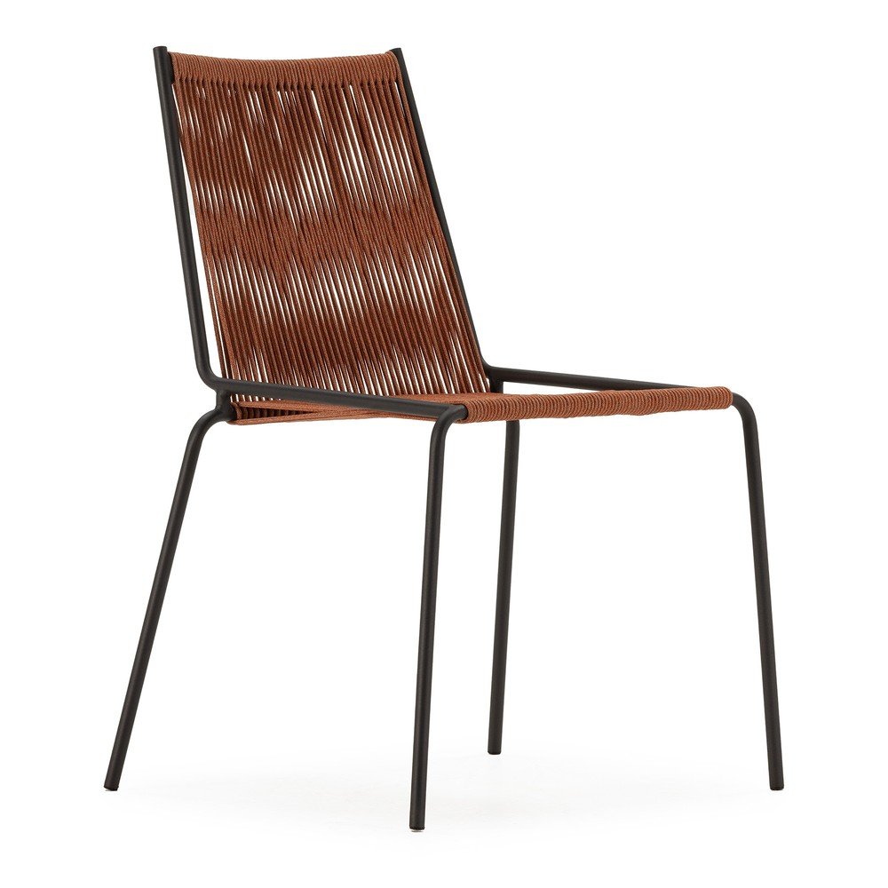 Terrakotta színű fém rakásolható étkezőszék szett 2 db-os Emily – Marckeric