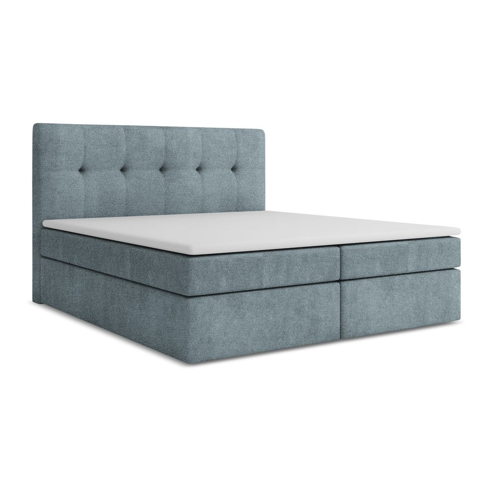 Világoskék ágyneműtartós boxspring ágy 180x200 cm Palta – Makamii