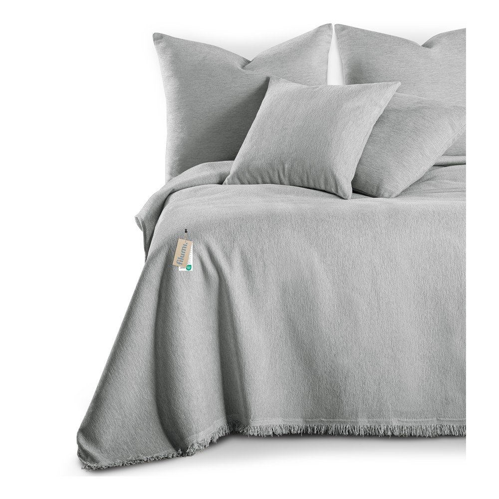 Világosszürke zsenília ágytakaró 220x240 cm Talo – Filumi