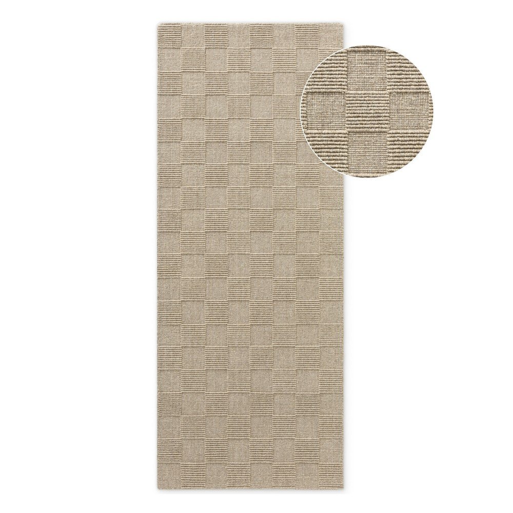 Bézs kézi szövésű gyapjú futószőnyeg 80x200 cm Scala – Villeroy&Boch